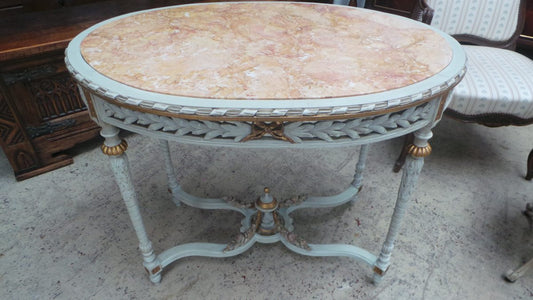 Antique French Carved Oval Table