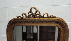 Late 19th Century French Gilt Mirror With Ribbon Crest | Antique & Vintage | Moonee Ponds Antiques | Australia Wide Delivery