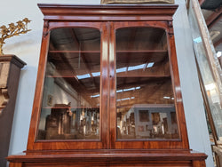 Early Victorian Large Flame Mahogany Bookcase | Antique & Vintage | Moonee Ponds Antiques | Australia Wide Delivery
