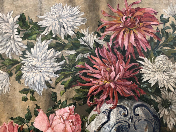 French Style Framed Floral Painting