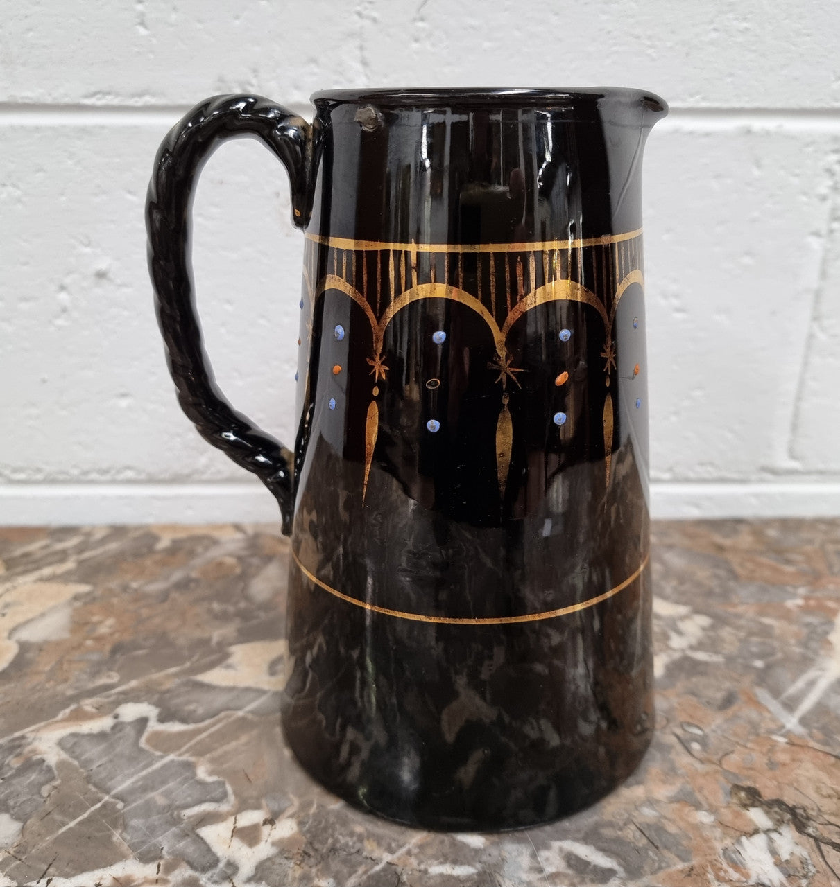 Victorian Black Decorative Jug | Antique & Vintage | Moonee Ponds Antiques | Australia Wide