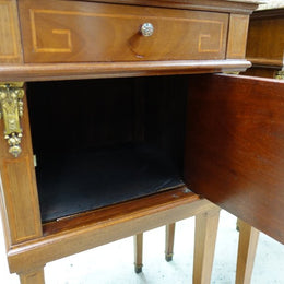Pair Of French Inlaid Mahogany Bedsides