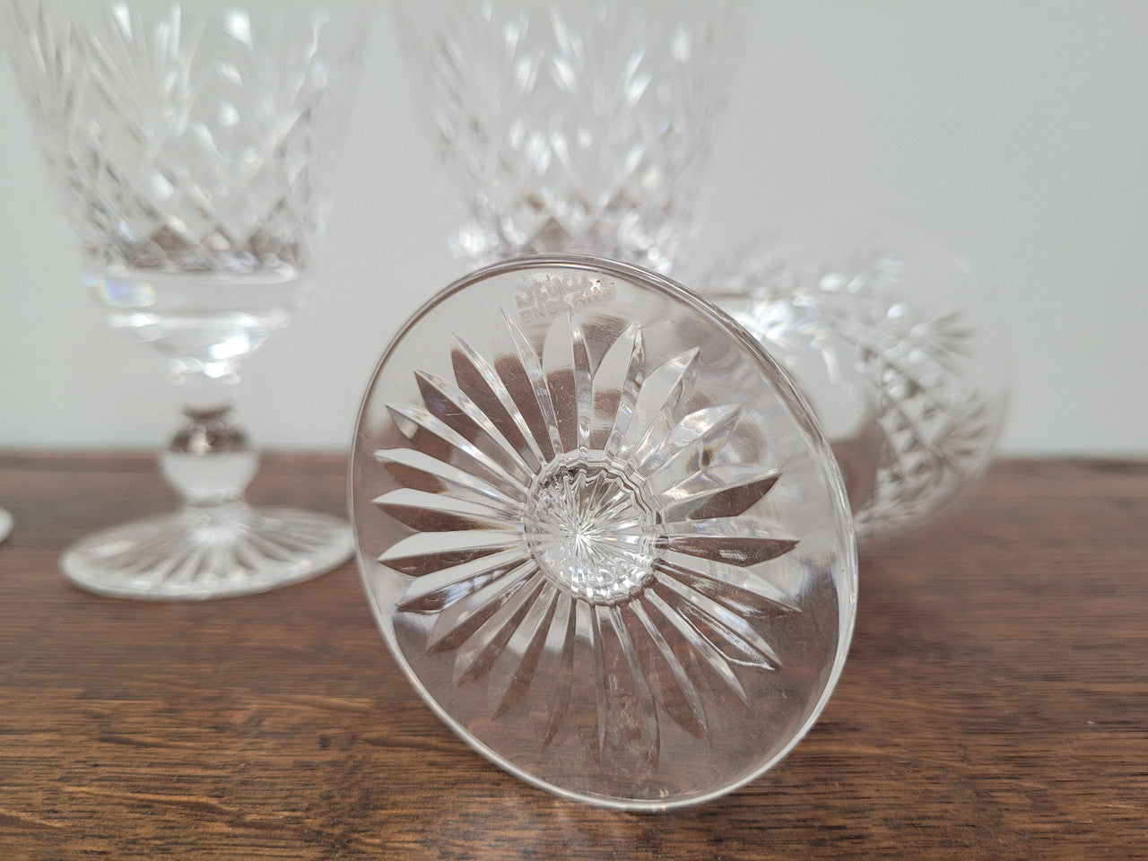 Set of Six Stuart Crystal “Henley” Pattern Wine Glasses | Antique & Vintage | Moonee Ponds Antiques | Australia Wide Delivery