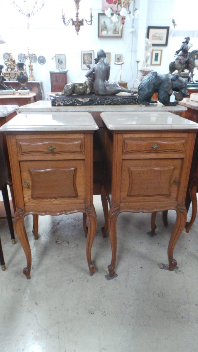 Pair of French Oak Bedsides | Antique & Vintage | Moonee Ponds Antiques | Australia Wide Delivery