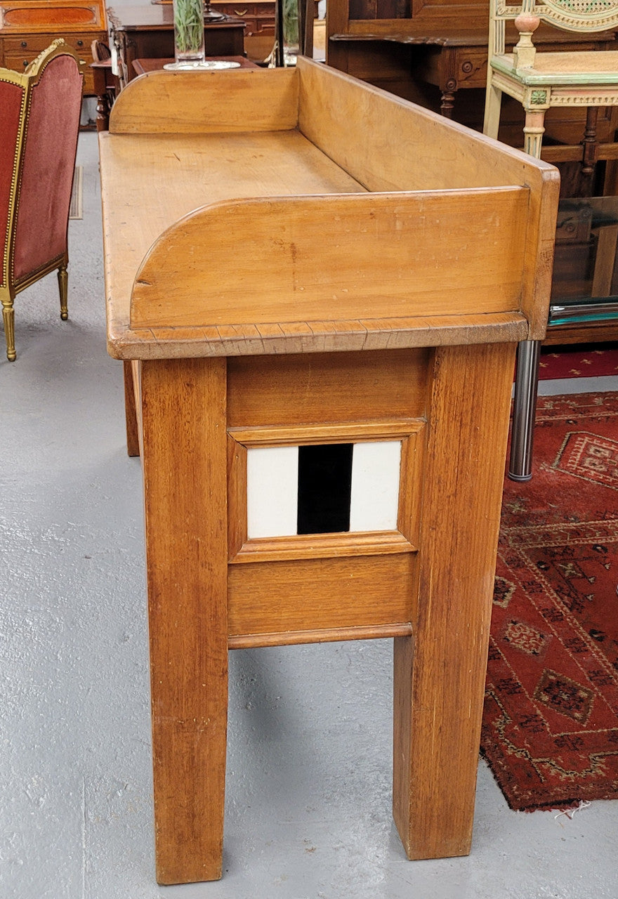 Australian Kauri Pine Preparation Bench Decorated With Original Tiles