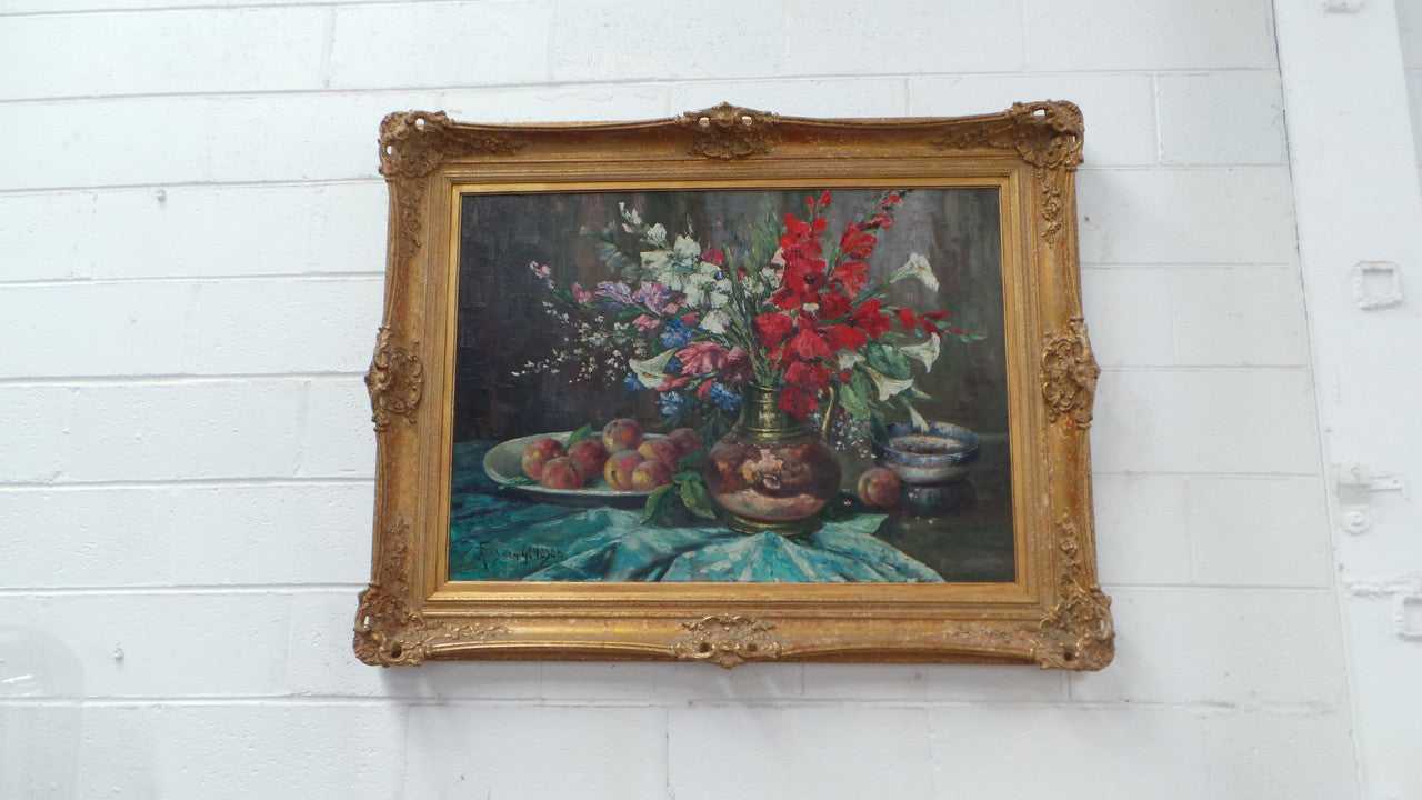 Absolutely Beautiful Framed Floral Oil On Canvas | Antique & Vintage | Moonee Ponds Antiques | Australia Wide Delivery
