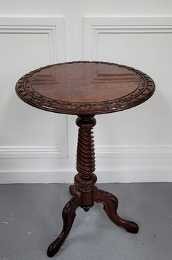 Rare Early Victorian Burr Walnut Wine Table | Antique & Vintage | Moonee Ponds Antiques | Australia Wide Delivery
