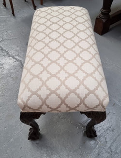 Upholstered Chippendale Stool | Antique & Vintage | Moonee Ponds Antiques | Australia Wide Delivery