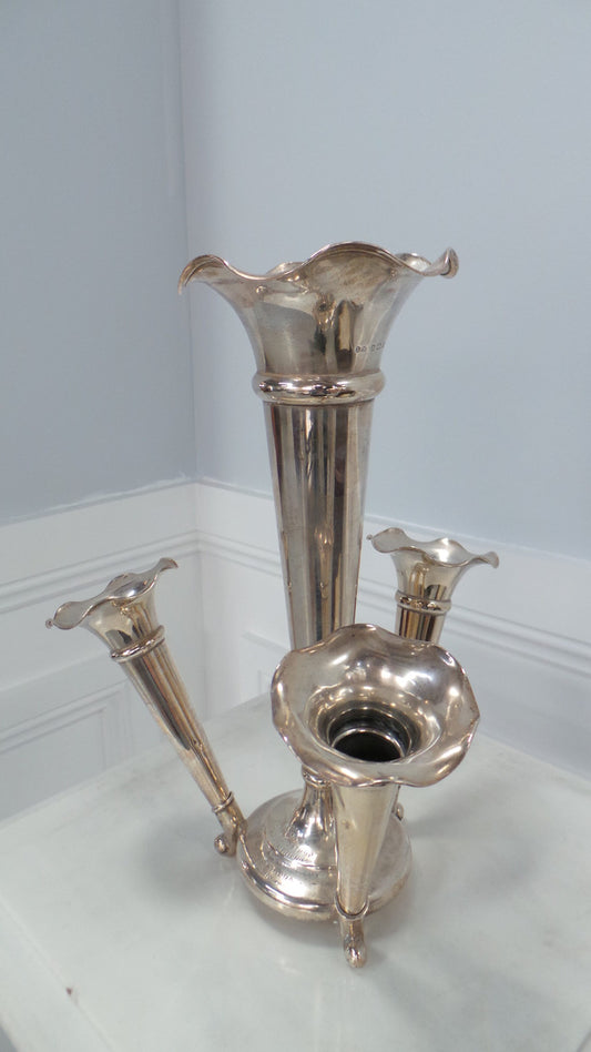 Lovely Sterling Silver Four Trumpet Epergne
