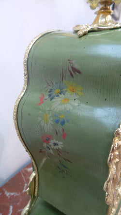 French 19th Century Hand Painted Mantle Clock | Antique & Vintage | Moonee Ponds Antiques | Australia Wide Delivery