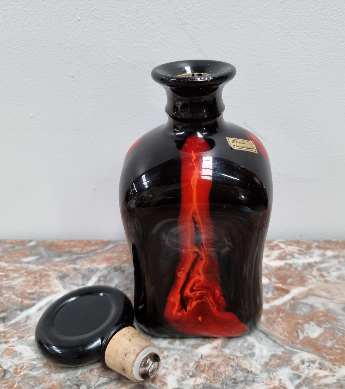 Vintage Designer Glass Carafe by “Stromit Handarbeit”