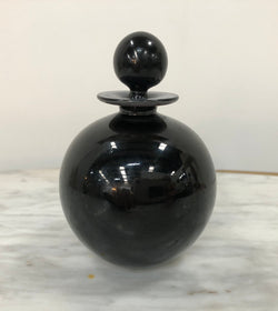 Nick Wirdnam Round Black Art Glass Scent Bottle | Antique & Vintage | Moonee Ponds Antiques | Australia Wide Delivery