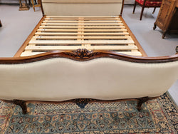 Stunning French Louis XV Style Queen Size Upholstered Bed | Antique & Vintage | Moonee Ponds Antiques | Australia Wide Delivery