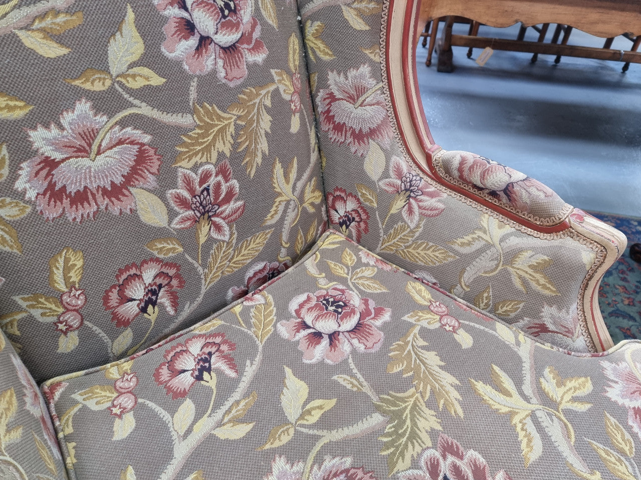 Beautiful French Painted Vintage Upholstered Armchair | Antique & Vintage | Moonee Ponds Antiques | Australia Wide Delivery