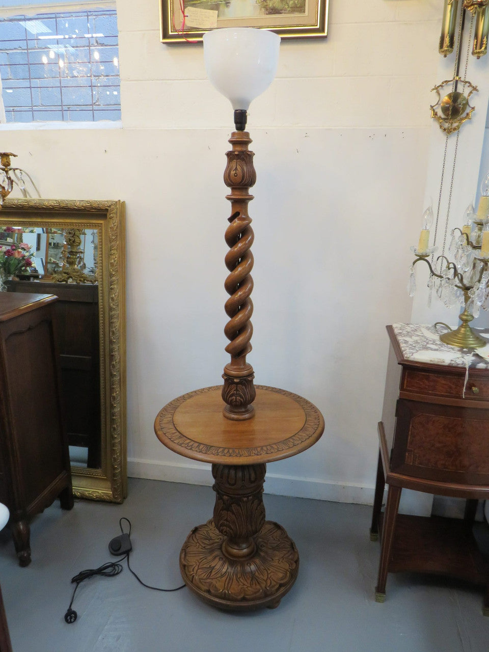 French Oak And Fruitwood Standard Lamp | Antique & Vintage | Moonee Ponds Antiques | Australia Wide Delivery