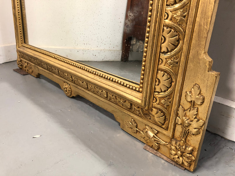 French 19th century restored gilt mirror a highly decorative French 19th Century fully restored gilt mirror. The mirror is its original mirror and contains beautiful original character. This mirror would look amazing on top of a commode or hanging by itself on the wall. In very good restored condition.
