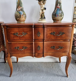 Elegant French Louis XV Style Cherrywood Commode with Two Drawers | Antique & Vintage | Moonee Ponds Antiques | Australia Wide Delivery