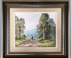 Lorraine Davies Framed Oil On Board Australian Farmhouse Landscape | Antique & Vintage | Moonee Ponds Antiques | Australia Wide Delivery