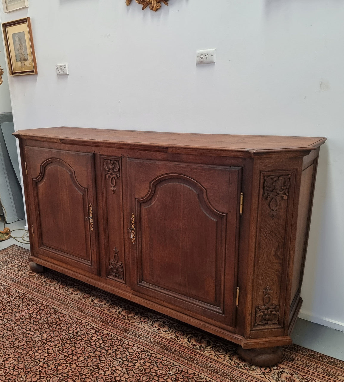 Late 18th Century French Oak Carved Two Door Sideboard | Antique & Vintage | Moonee Ponds Antiques | Australia Wide Delivery