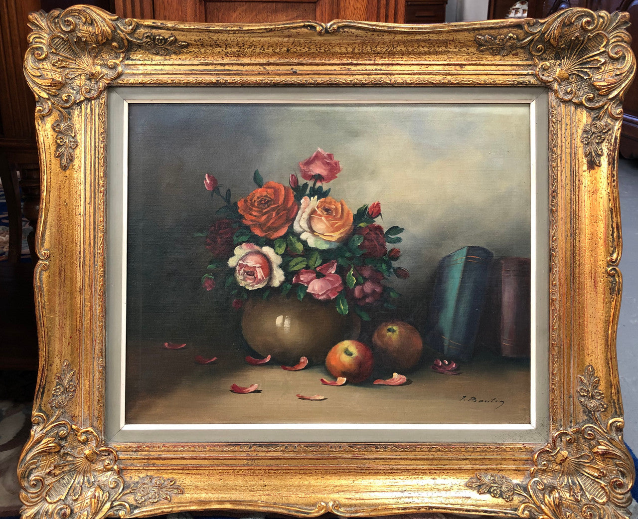 Stunning Floral Oil On Canvas – Moonee Ponds Antiques