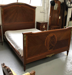 French Louis XVI Style Walnut Queen Size Bed | Antique & Vintage | Moonee Ponds Antiques | Australia Wide Delivery