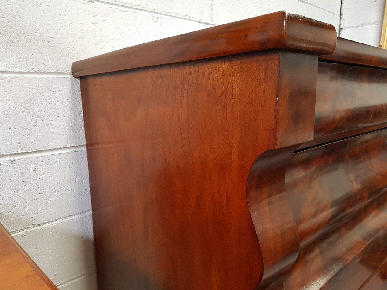 Victorian Flame Mahogany Tallboy With Barley Twist Supports | Antique & Vintage | Moonee Ponds Antiques | Australia Wide Delivery