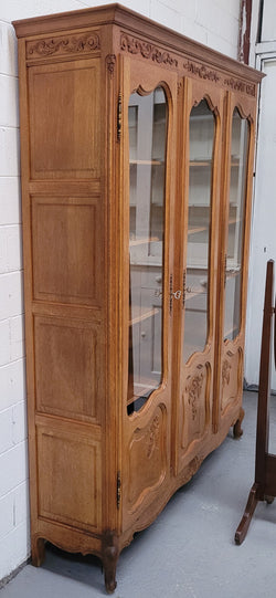French Louis XV Style Light Oak Three Door Bookcase | Antique & Vintage | Moonee Ponds Antiques | Australia Wide Delivery