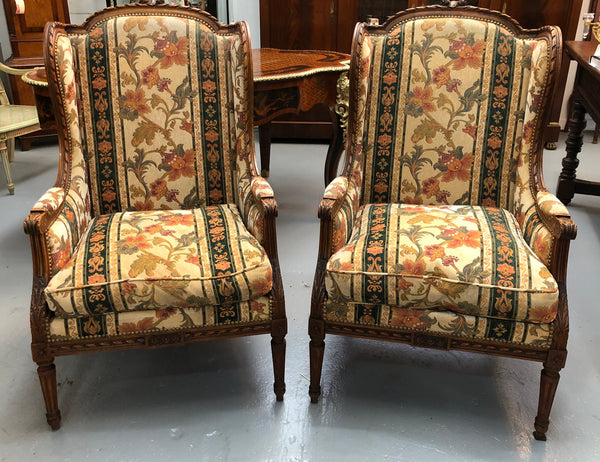 Lovely pair of French Upholstered Arm Chairs