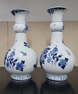 Pair of Victorian Delft Blue Hand Painted Vases | Antique & Vintage | Moonee Ponds Antiques | Australia Wide Delivery