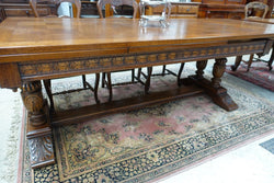 Large French Oak Square Parquetry Top Extension Table | Antique & Vintage | Moonee Ponds Antiques | Australia Wide Delivery