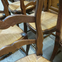 Set of six French oak Dining Chairs-1