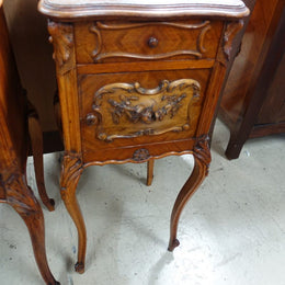 French Walnut Bedside Cabinet-1