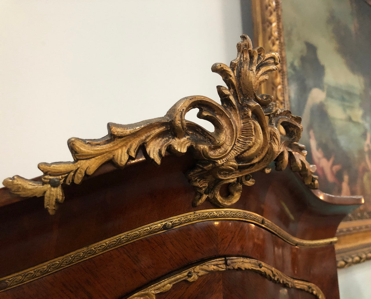 Stunning Antique Louis XV Style Walnut & Marquetry Inlay Vitrine | Antique & Vintage | Moonee Ponds Antiques | Australia Wide Delivery