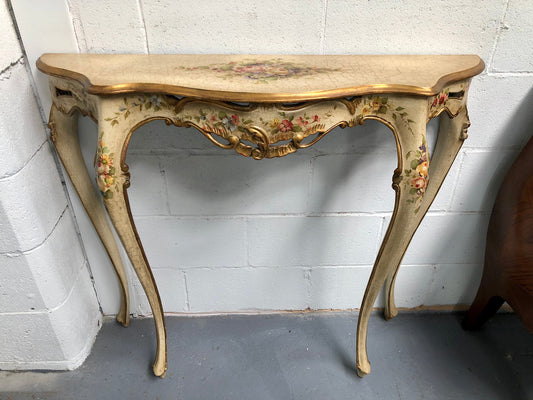 French Antique Hand painted Console Table