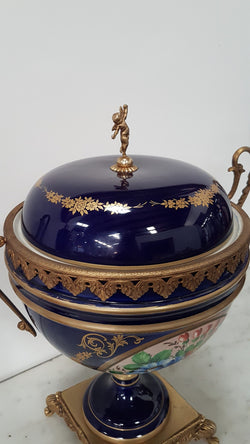 French Three-piece Sevres Style Porcelain Vase | Antique & Vintage | Moonee Ponds Antiques | Australia Wide Delivery