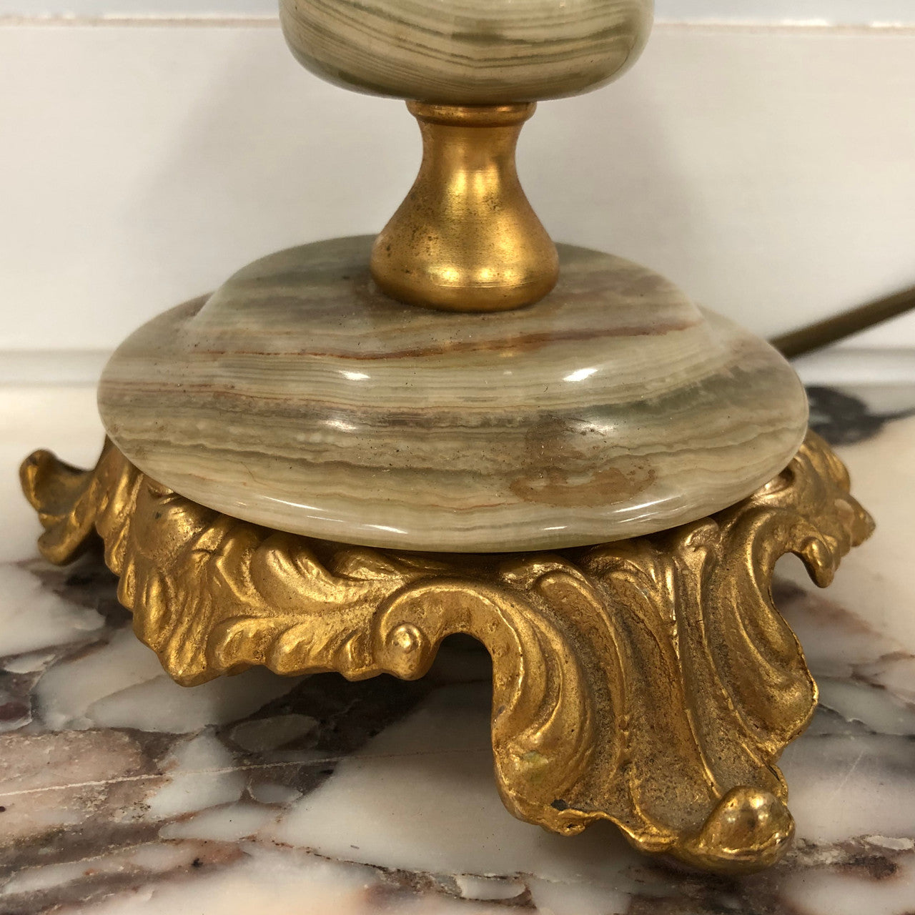 Pair of Vintage Onyx and Marble lamp bases