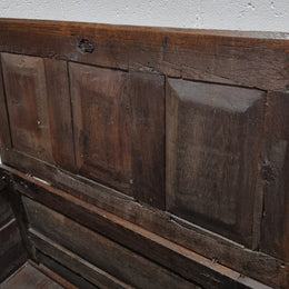 Early 19th Century French Oak carved coffer with a lift up lid for storage. A beautiful piece and in good original condition.
