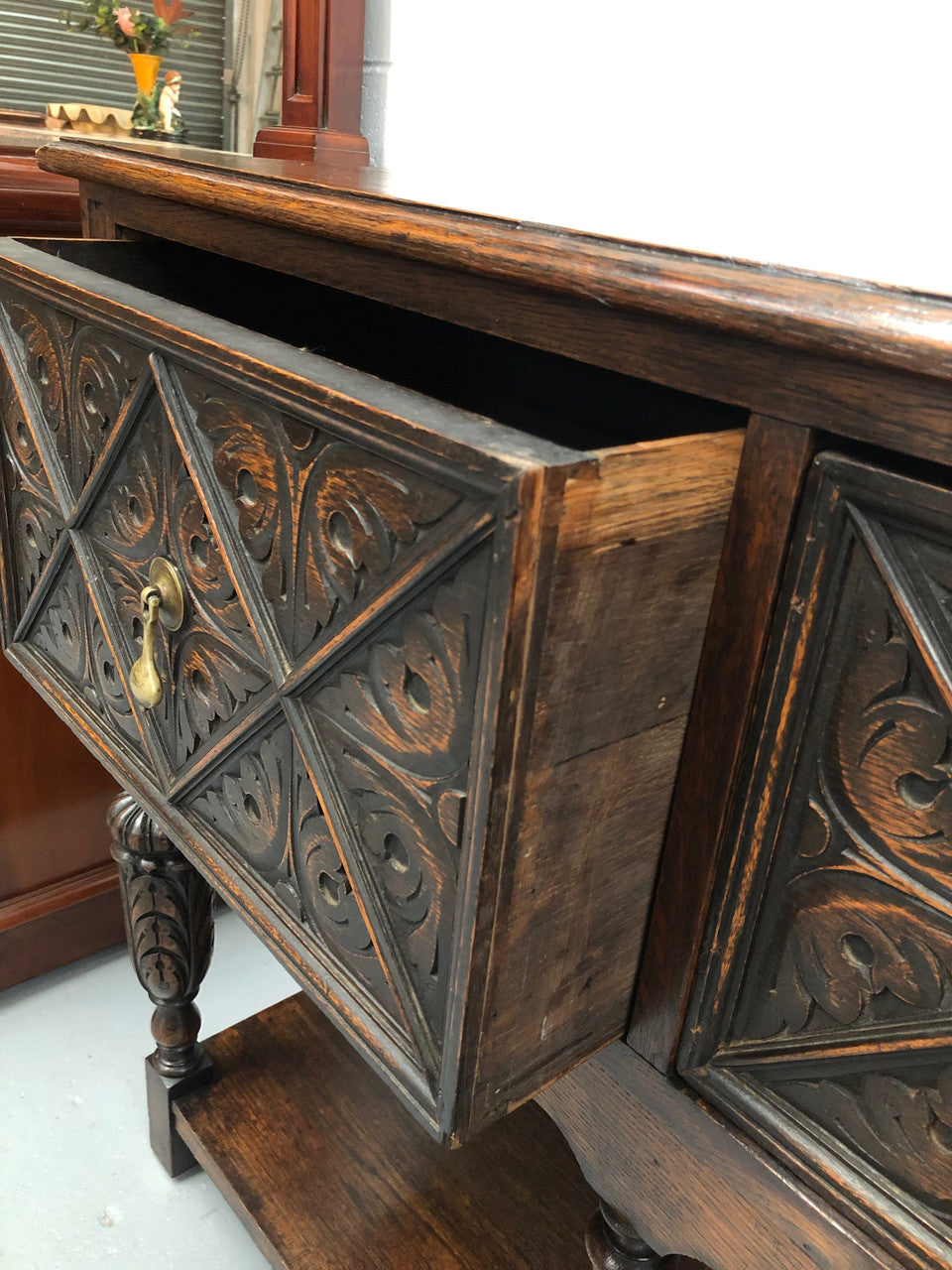 Georgian Style Carved Oak Dresser | Antique & Vintage | Moonee Ponds Antiques | Australia Wide Delivery