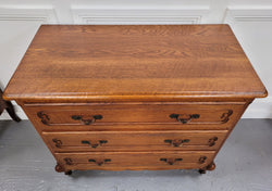 French Louis 15th Style Oak Three Drawer Chest of Drawers With Wooden Top | Antique & Vintage | Moonee Ponds Antiques | Australia Wide Delivery