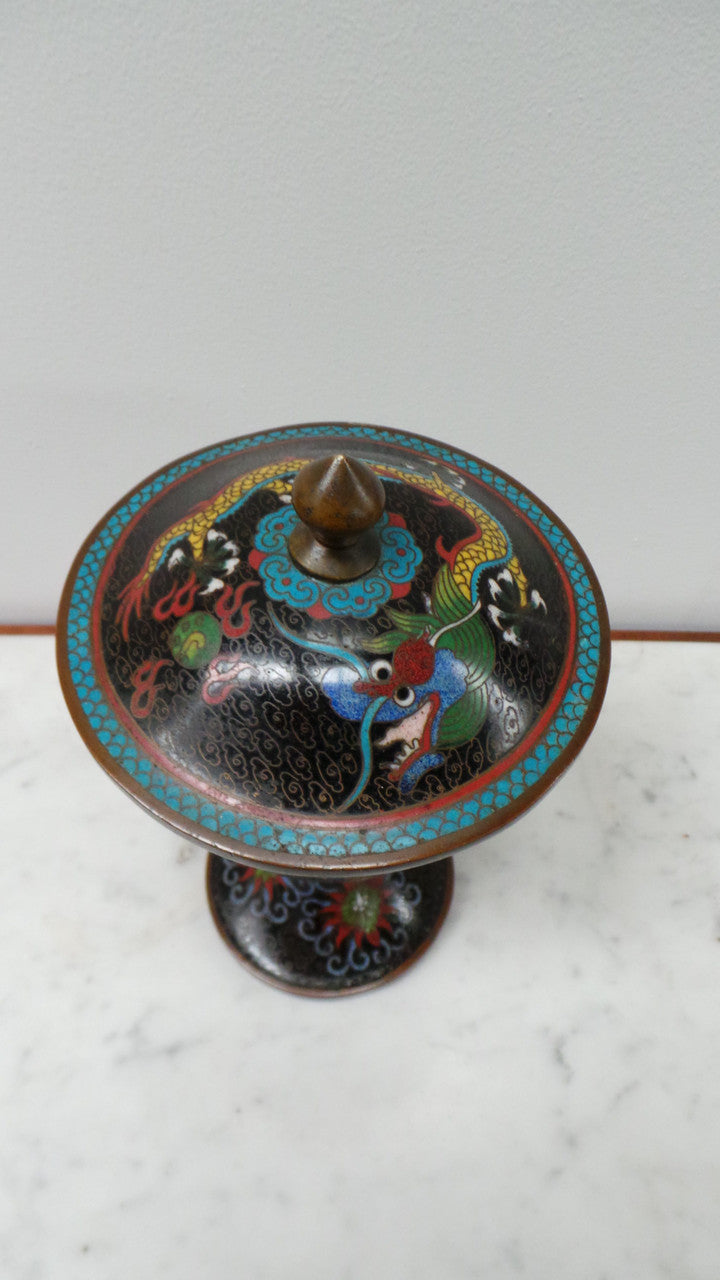A Rare Antique Chinese Cloisonné Covered Censer With Five-Clawed Dragon | Antique & Vintage | Moonee Ponds Antiques | Australia Wide Delivery