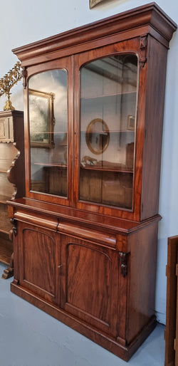 Early Victorian Large Flame Mahogany Bookcase | Antique & Vintage | Moonee Ponds Antiques | Australia Wide Delivery