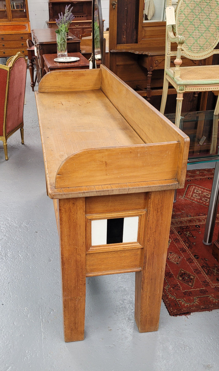 Australian Kauri Pine Preparation Bench Decorated With Original Tiles | Antique & Vintage | Moonee Ponds Antiques | Australia Wide Delivery