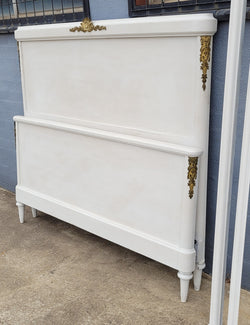 French Louis 16th Style Chalk Painted Queen Size Bed | Antique & Vintage | Moonee Ponds Antiques | Australia Wide Delivery