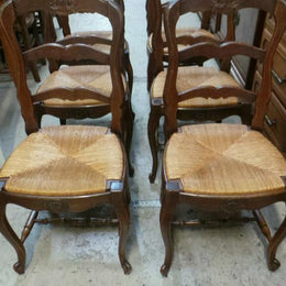 Set of six French oak Dining Chairs-1
