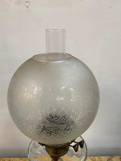 Victorian Brass & Clear Cut Glass Kero Lamp | Antique & Vintage | Moonee Ponds Antiques | Australia Wide Delivery