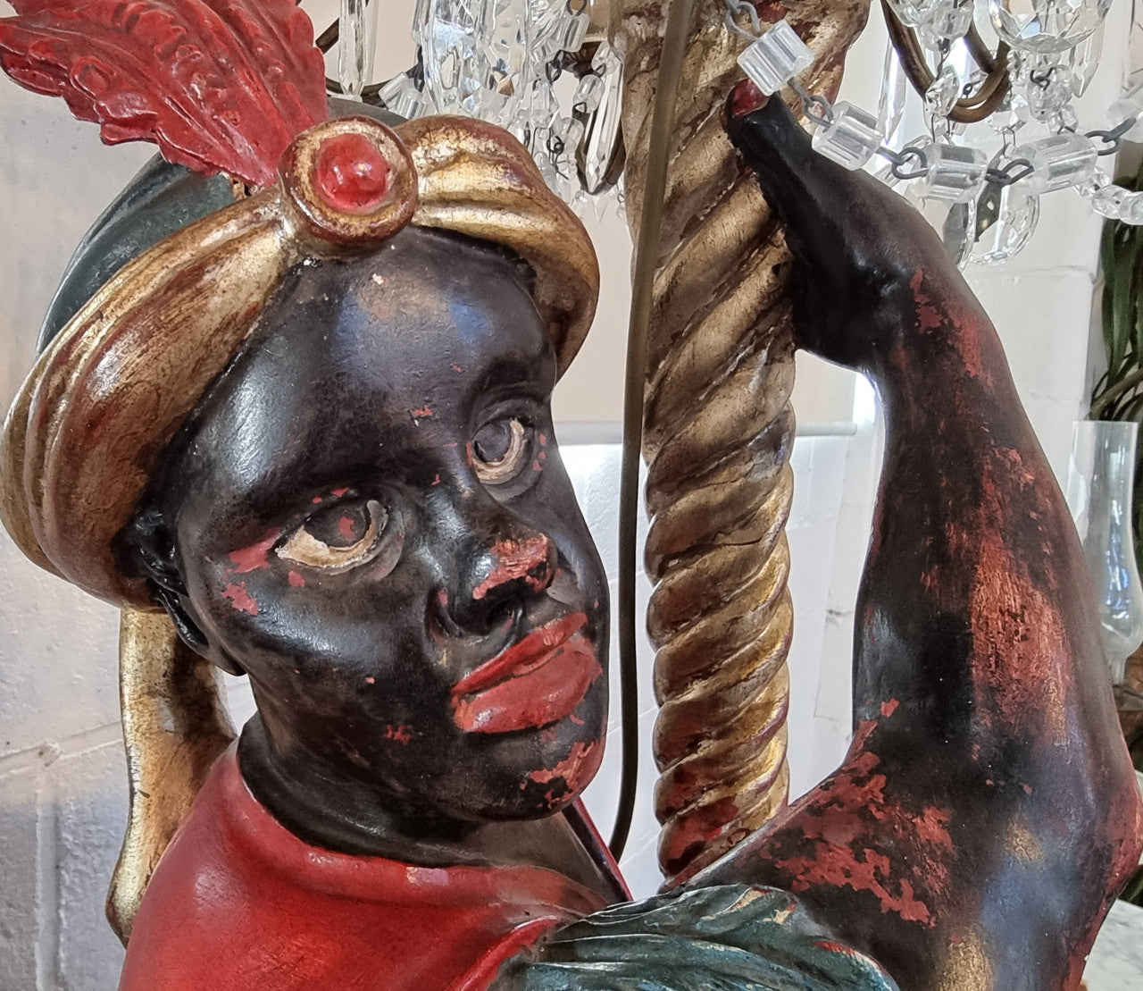 19th Century Italian Wooden Blackamoor Lamp | Antique & Vintage | Moonee Ponds Antiques | Australia Wide Delivery