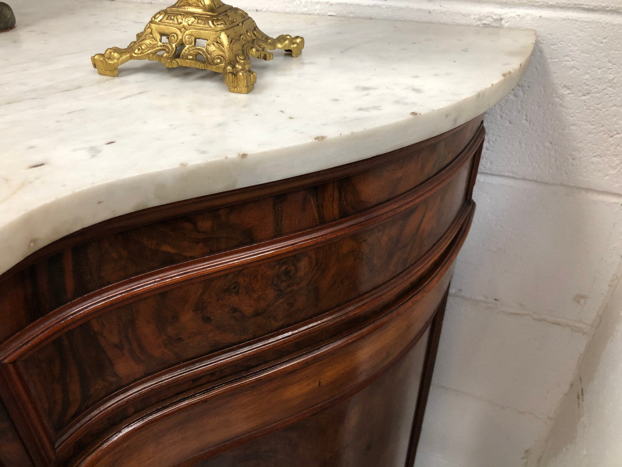 Antique French Figured Walnut Marble Top Buffet | Antique & Vintage | Moonee Ponds Antiques | Australia Wide Delivery