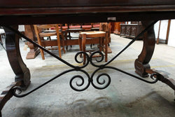 Large Parquetry Spanish Style French Oak Extension Table | Antique & Vintage | Moonee Ponds Antiques | Australia Wide Delivery