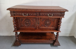 Henry II Style Nicely Carved French Oak Server | Antique & Vintage | Moonee Ponds Antiques | Australia Wide Delivery