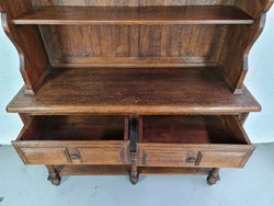 Rustic French Oak Three Shelf & Two Drawer Kitchen Dresser | Antique & Vintage | Moonee Ponds Antiques | Australia Wide Delivery